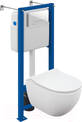 Унитаз подвесной с инсталляцией Cersanit Brasko Smart CO DPL EO Slim + Vector / 68304 - фото