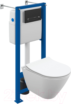 Унитаз подвесной с инсталляцией Cersanit City Smart CO DPL EO Slim + Vector / 68305 - фото