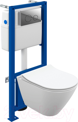 Унитаз подвесной с инсталляцией Cersanit City Smart CO DPL EO Slim + Link PRO / 68306 - фото