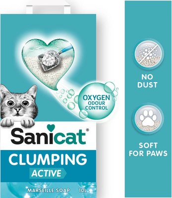 Наполнитель для туалета Sanicat Clumping White Active