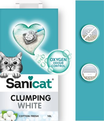 Наполнитель для туалета Sanicat Clumping White Cotton Fresh