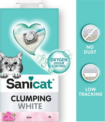 Наполнитель для туалета Sanicat Clumping White Rose