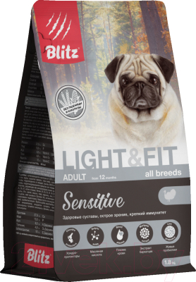 Сухой корм для собак Blitz Pets Adult Light & Fit / 4218 - фото