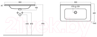 Умывальник Sanovit Urban 80