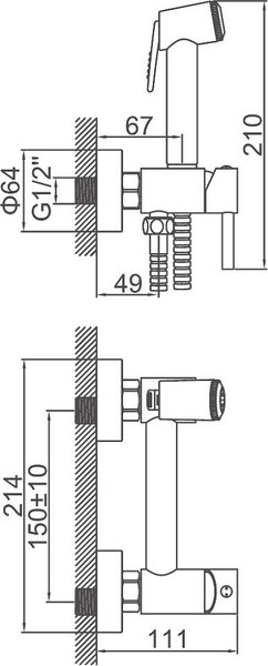 Гигиенический душ со смесителем Ledeme L5398B-6