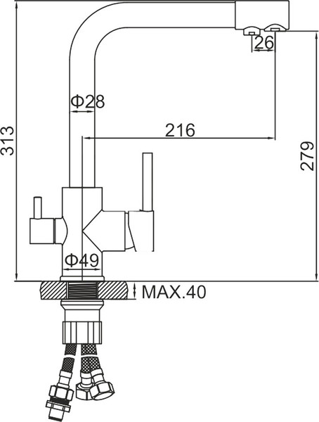 Смеситель Ledeme L4055A-3