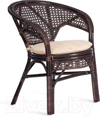 Комплект садовой мебели Tetchair Pelangi 02/15 4 кресла с подушками (грецкий орех)