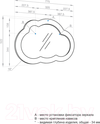 Зеркало Акватон Каспер Облако