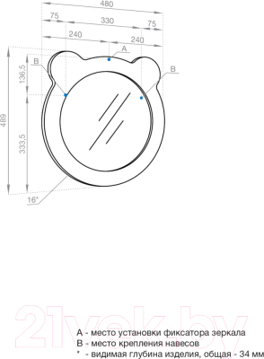 Зеркало Акватон Каспер Мишка