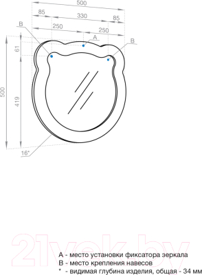Зеркало Акватон Каспер Мишка