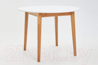 Обеденный стол Белдревизделие Гаспар 90x90x75 дубовый (белый/Р 43)