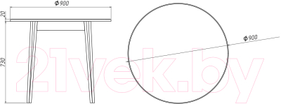 Обеденный стол Белдревизделие Гаспар 90x90x75 дубовый (белый/Р 43)