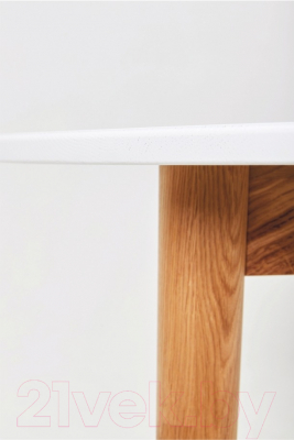 Обеденный стол Белдревизделие Гаспар 100x100x75 дубовый (белый/Р 43)