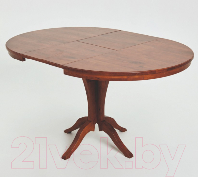 Обеденный стол Белдревизделие Кадрус 100-140x100x75 дубовый (орех)