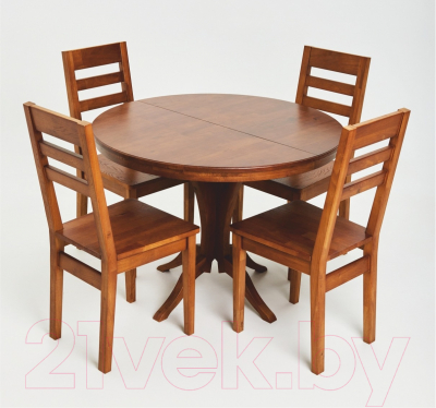 Обеденный стол Белдревизделие Кадрус 100-140x100x75 дубовый (орех)