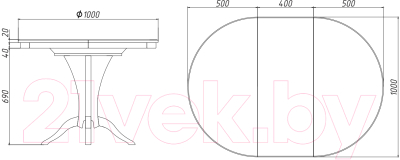 Обеденный стол Белдревизделие Кадрус 100-140x100x75 дубовый (орех)