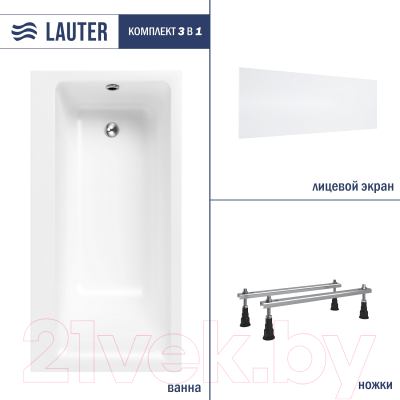 Ванна акриловая Lauter Seraphina 170x80 / 2112170R - фото