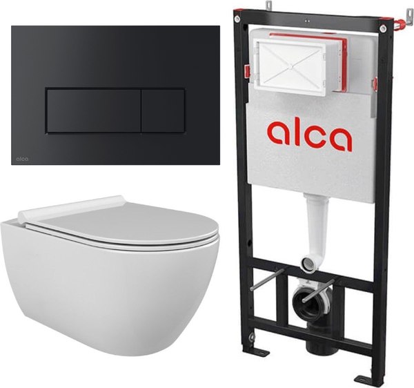 Унитаз подвесной с инсталляцией CeraStyle City HC00206PN0+SC00501S50003012+AM101/1120+M578 - фото