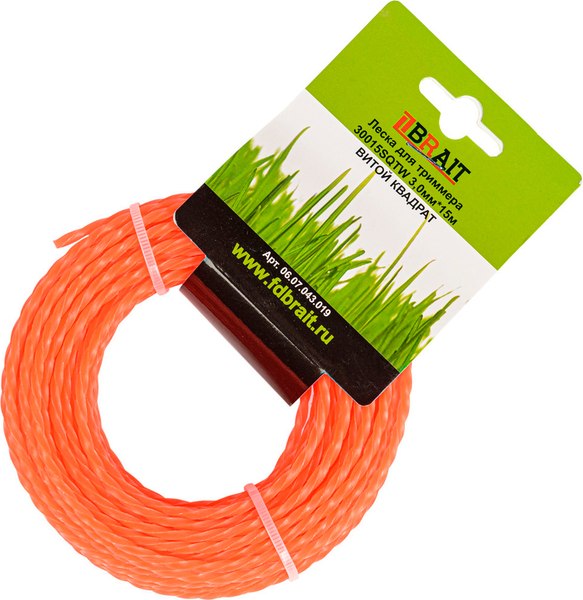 Леска для триммера Brait BR 3.0x15 / 30015 SQTW - фото