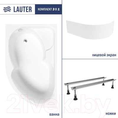 Ванна акриловая Lauter Geneva 170x105 / 2103170L - фото