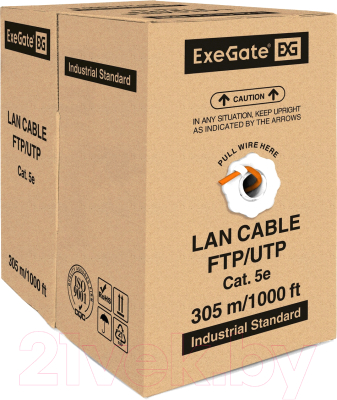Кабель ExeGate UTP4-C5e-CCA-S24-IN-LSZH-OR-305 / EX256747RUS - фото