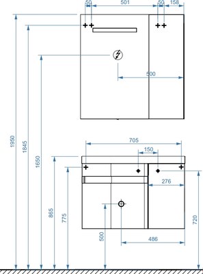 Шкаф с зеркалом для ванной Belux Токио В 80 Ш