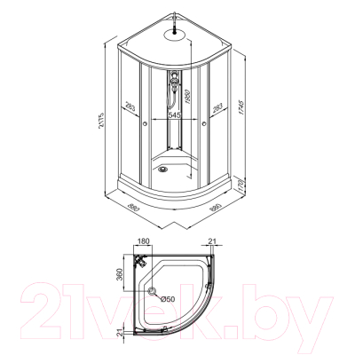 Душевая кабина Maroni Ombra SR88L-GLS-DN4
