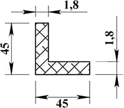 Уголок алюминиевый ПилотПро 45x45x1.8 / 05195