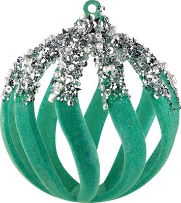 Шар новогодний Волшебная страна Бархат бирюзовый SYQB4-0123160 / 106352 - фото