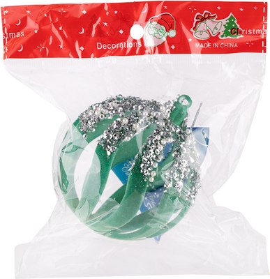 Шар новогодний Волшебная страна Бархат бирюзовый SYQB4-0123160 / 106352