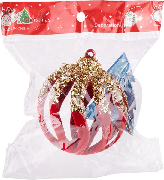 Шар новогодний Волшебная страна Бархат красный SYQB4-0123054 / 106351