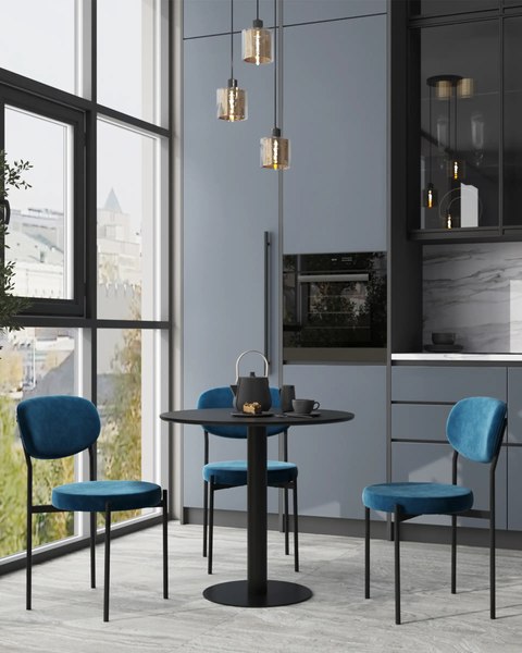 Обеденный стол Stool Group Толедо D80 / YMDT-2101 black top