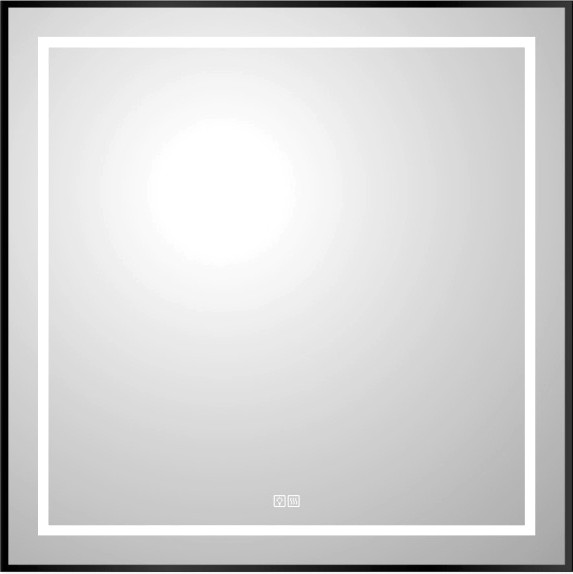 Зеркало BelBagno SPC-KRAFT-900-800-LED-TCH-WARM-NERO - фото