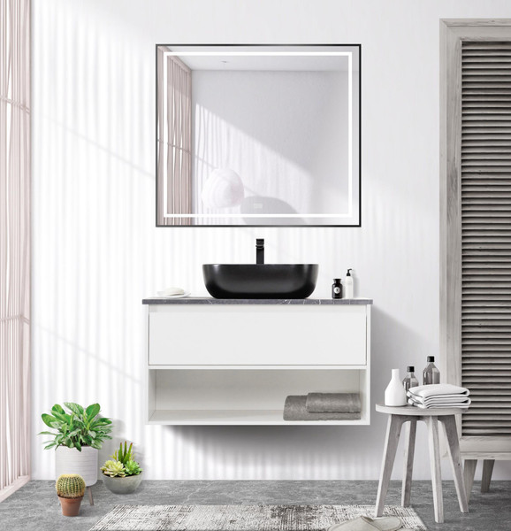 Зеркало BelBagno SPC-KRAFT-900-800-LED-TCH-WARM-NERO