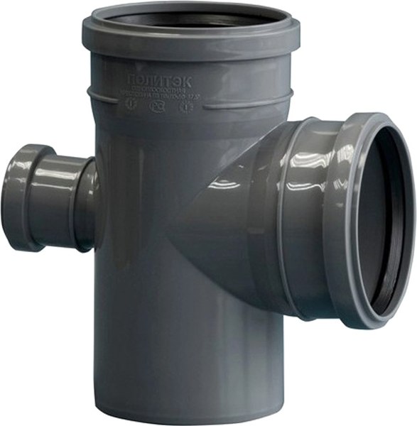 Крестовина внутренней канализации Политэк ТПК 110x110x50/90 ПП - фото