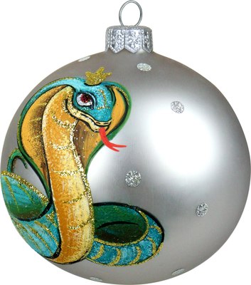 Шар новогодний Декарт Королева змея 8Ш0109