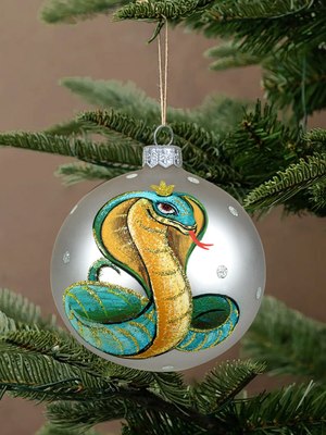 Шар новогодний Декарт Королева змея 8Ш0109