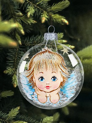 Шар новогодний Декарт Рождественский ангелочек 8Ш0098