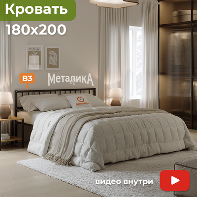 Двуспальная кровать Домаклево Металика В3 180x200