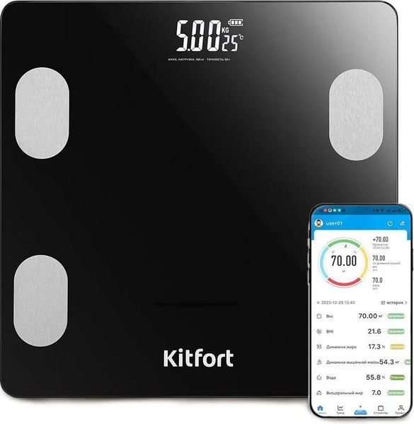 Напольные весы электронные Kitfort КТ-844