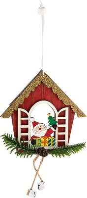 Елочная игрушка Волшебная страна Санта в окне SYMZPA-4423152 / 106440 - фото