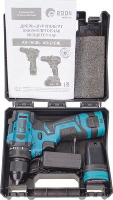 Аккумуляторная дрель-шуруповерт Edon AD-16CBL / 28006