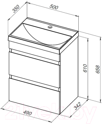 Тумба под умывальник Aquanet Нота new 50 / 334196