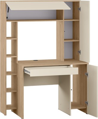 Компьютерный стол Mobi Комфорт 12.71 (гикори рокфорд натуральный/сатин) - фото