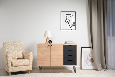 Тумба Mobi Брюс 16.233 (Battle Rock FSC Santiago/черный/кварц блэк)