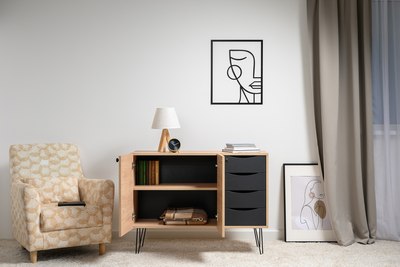 Тумба Mobi Брюс 16.233 (Battle Rock FSC Santiago/черный/кварц блэк)