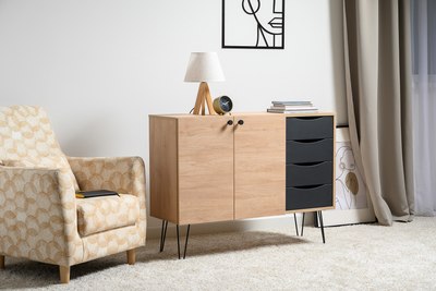 Тумба Mobi Брюс 16.233 (Battle Rock FSC Santiago/черный/кварц блэк)