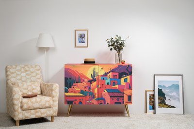 Тумба Mobi Кармин 16.230.03 (красный PE D4070/белый PE шагрень)