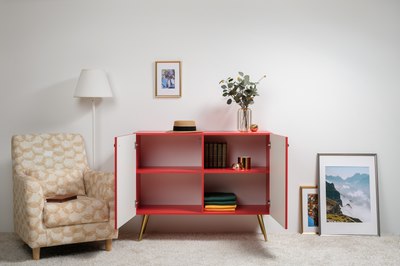 Тумба Mobi Кармин 16.230.03 (красный PE D4070/белый PE шагрень)