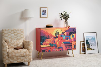 Тумба Mobi Кармин 16.230.03 (красный PE D4070/белый PE шагрень)